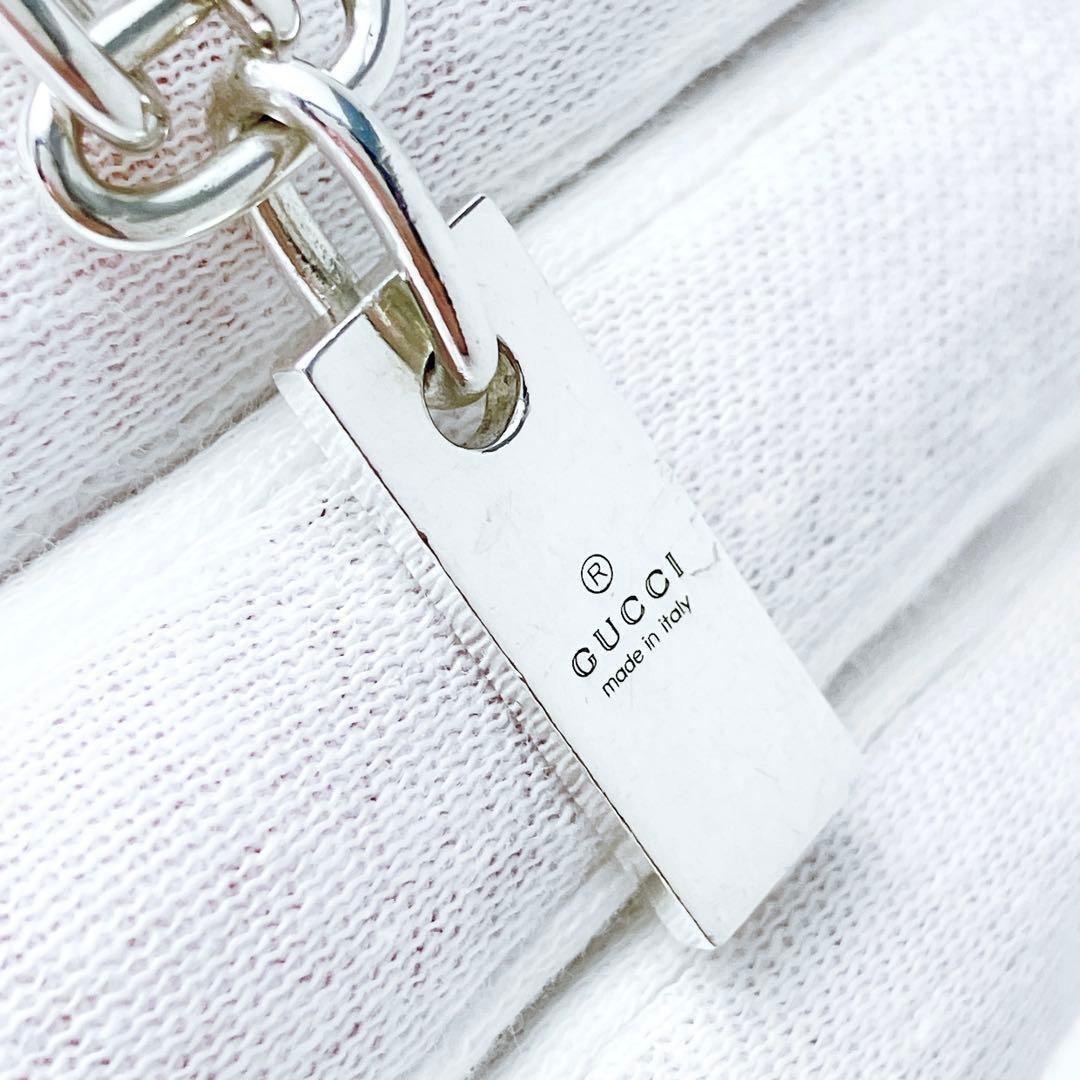 GUCCI Bracelet Bangle logo plate Silver 925 Women Accessory Authentic