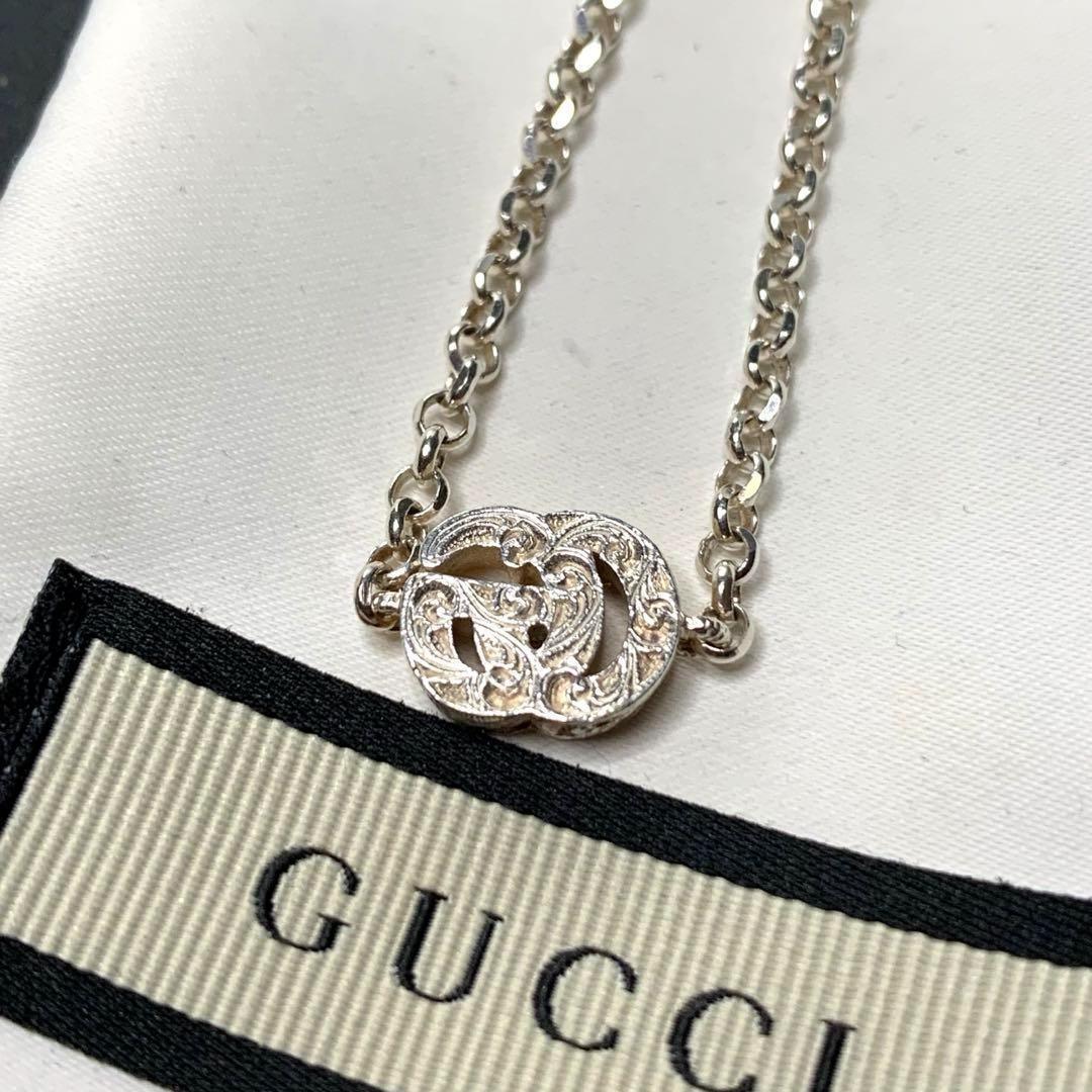 GUCCI Bracelet Bangle Interlocking Marmont Arabesque Silver Women Accessory