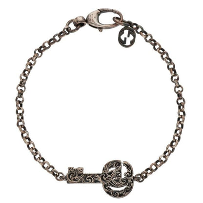 GUCCI Bracelet Bangle GG key motif Silver 925 Women Accessory Authentic