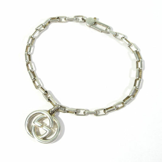 GUCCI Bracelet Bangle Interlocking G Silver 925 Men Accessory Authentic