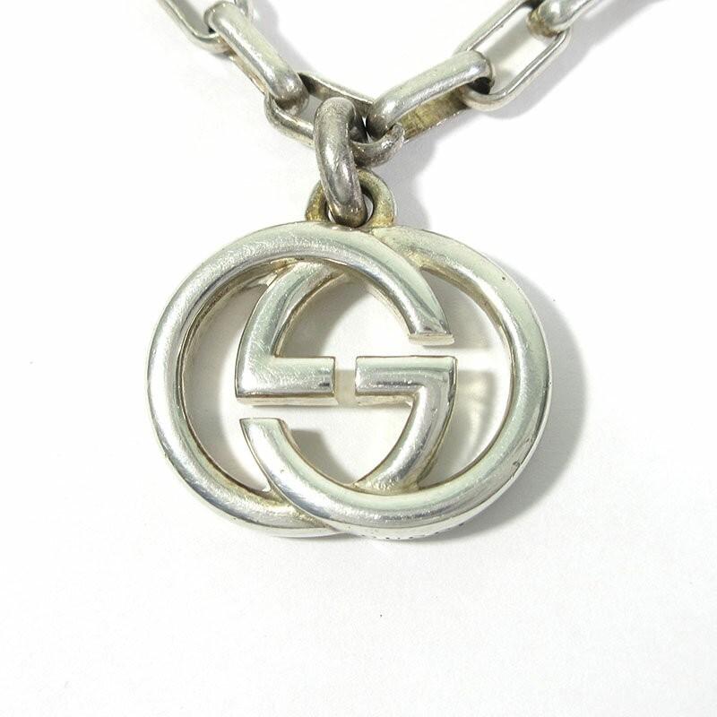 GUCCI Bracelet Bangle Interlocking G Silver 925 Men Accessory Authentic