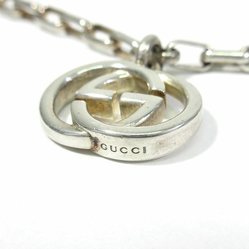 GUCCI Bracelet Bangle Interlocking G Silver 925 Men Accessory Authentic