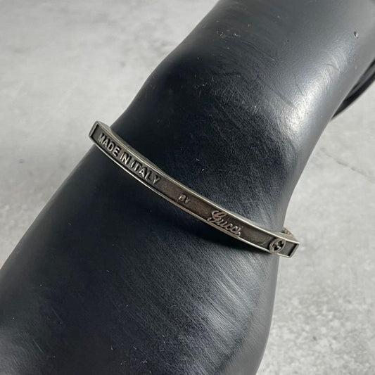 GUCCI Bracelet Bangle Interlocking GG Silver Ag925 Men Accessory Authentic