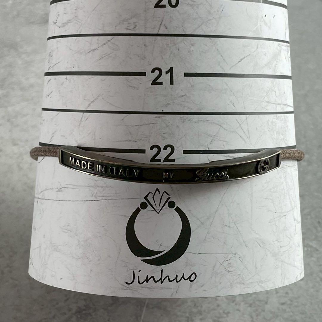 GUCCI Bracelet Bangle Interlocking GG Silver Ag925 Men Accessory Authentic