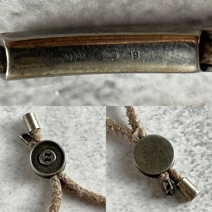 GUCCI Bracelet Bangle Interlocking GG Silver Ag925 Men Accessory Authentic