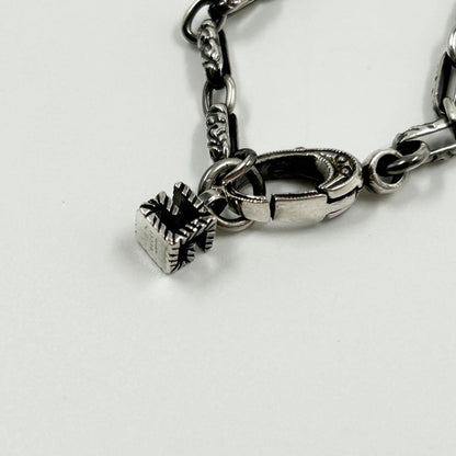 GUCCI Bracelet Bangle Arabesque Square G Cube Silver Ag925 Men Accessory Auth