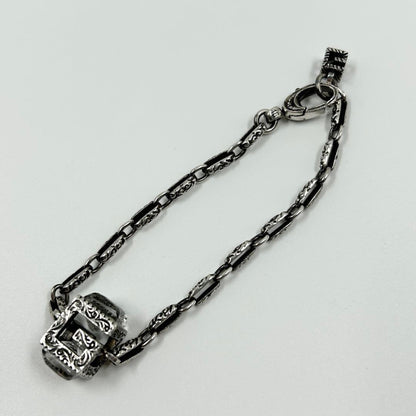 GUCCI Bracelet Bangle Arabesque Square G Cube Silver Ag925 Men Accessory Auth