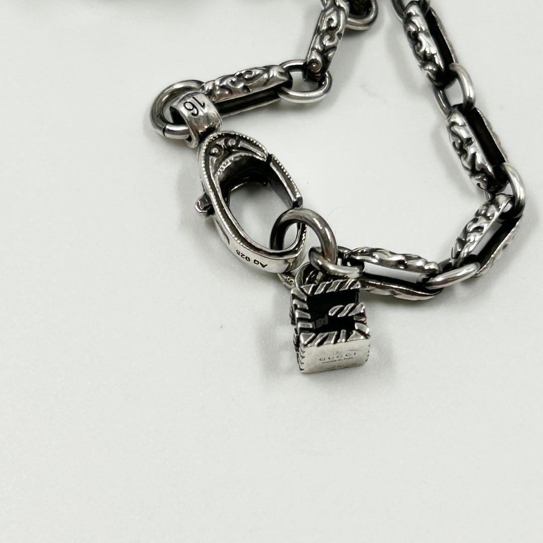 GUCCI Bracelet Bangle Arabesque Square G Cube Silver Ag925 Men Accessory Auth