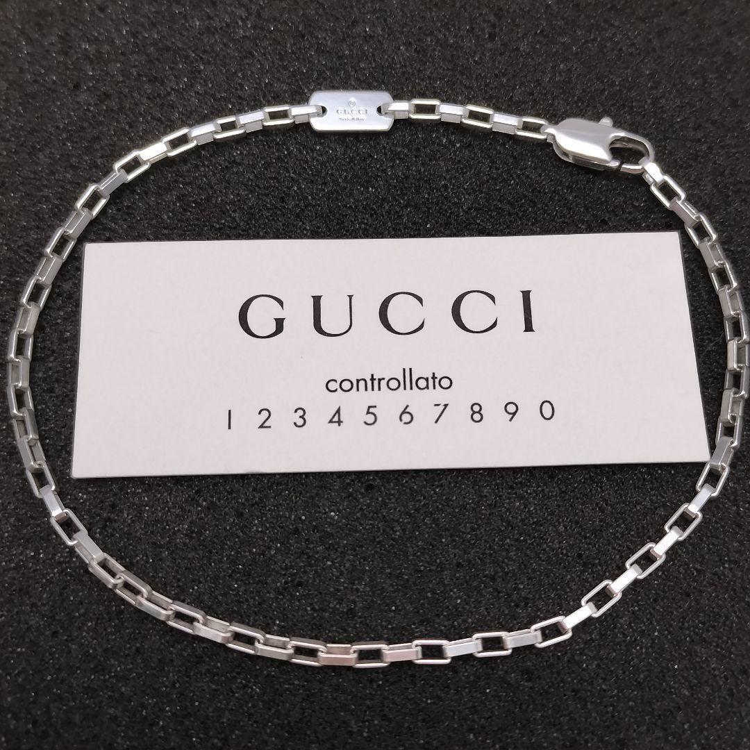 GUCCI Bracelet Bangle Venetian Square Silver 925 Men Accessory Authentic