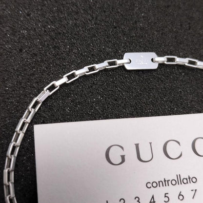 GUCCI Bracelet Bangle Venetian Square Silver 925 Men Accessory Authentic
