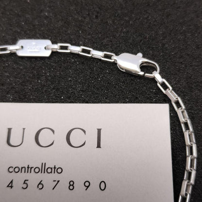 GUCCI Bracelet Bangle Venetian Square Silver 925 Men Accessory Authentic