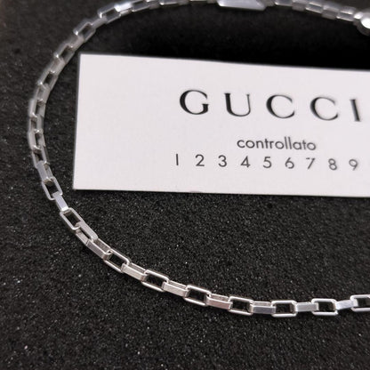 GUCCI Bracelet Bangle Venetian Square Silver 925 Men Accessory Authentic