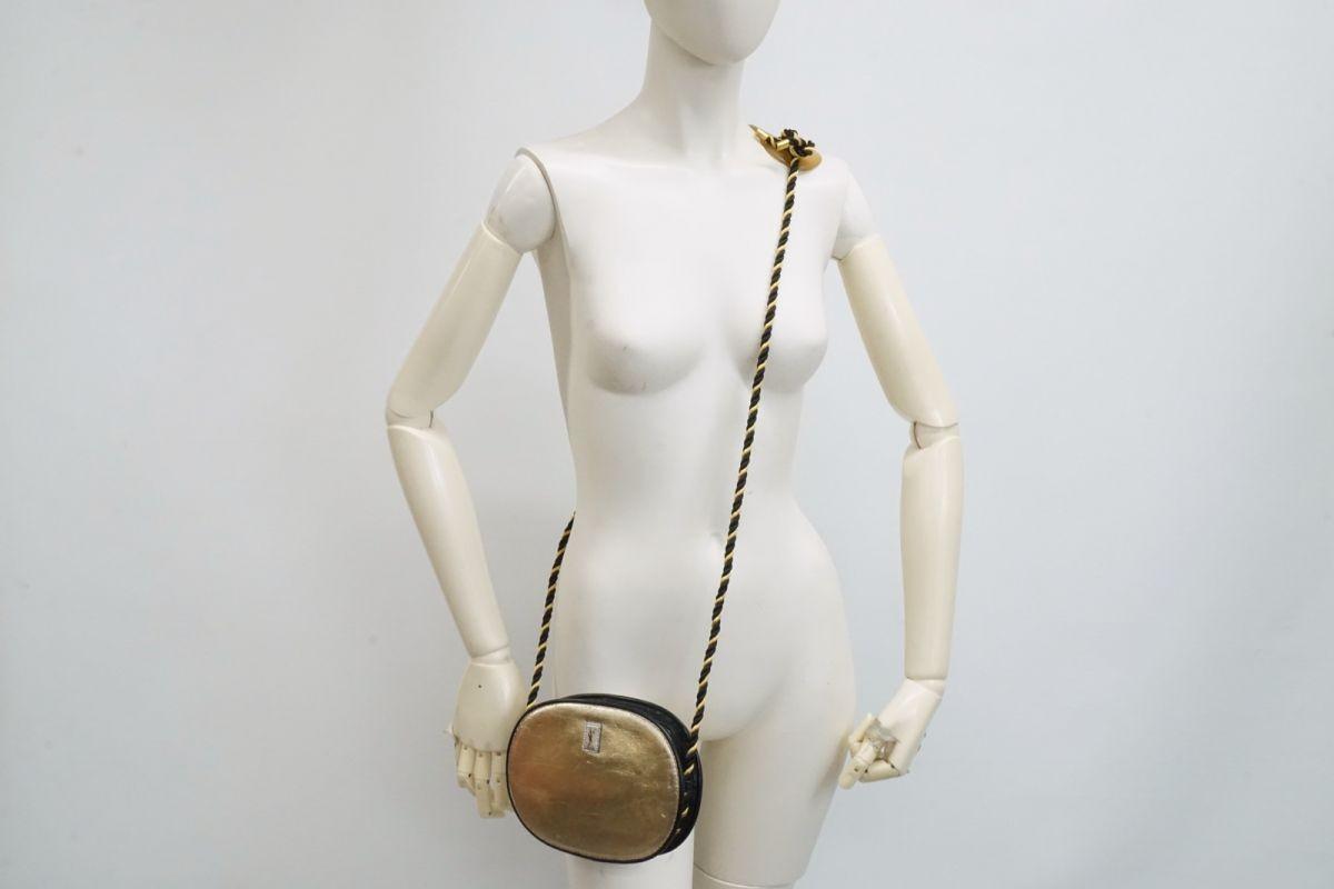 Saint Laurent Mini Shoulder Bag Purse YSL Cassandra Leather Gold Authentic