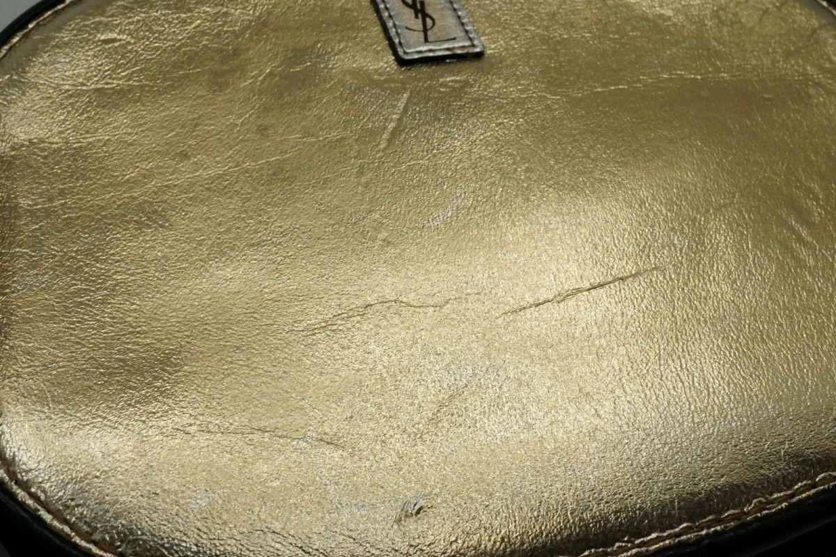 Saint Laurent Mini Shoulder Bag Purse YSL Cassandra Leather Gold Authentic