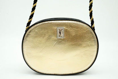 Saint Laurent Mini Shoulder Bag Purse YSL Cassandra Leather Gold Authentic