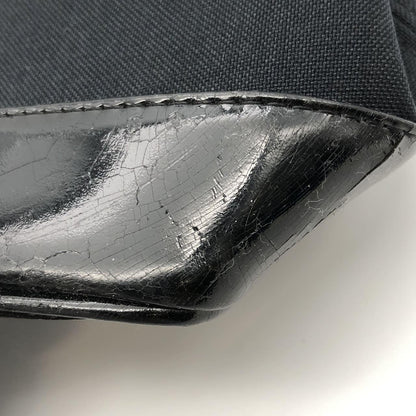 Saint Laurent Hand Bag Tote Purse Nylon Canvas Black Authentic