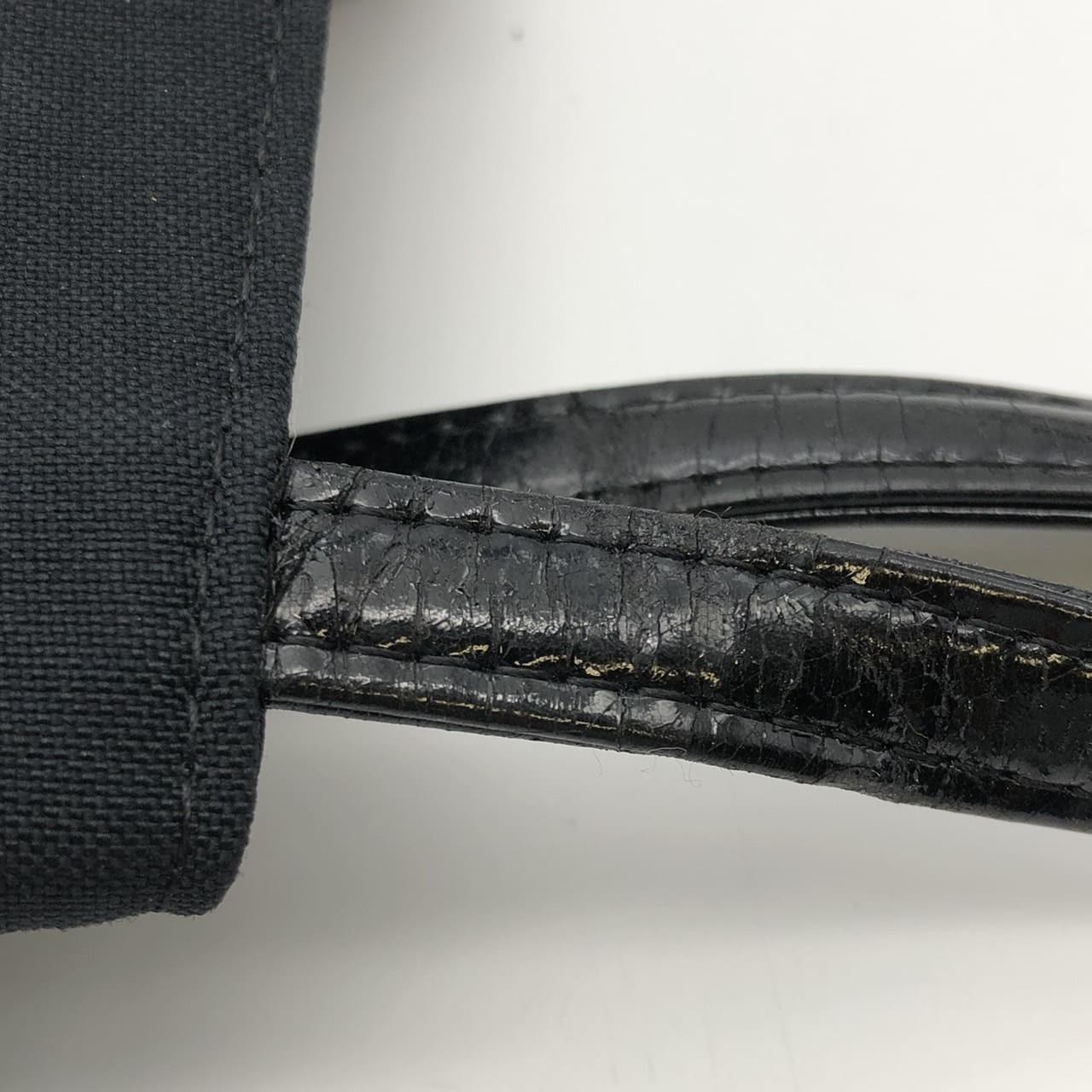 Saint Laurent Hand Bag Tote Purse Nylon Canvas Black Authentic