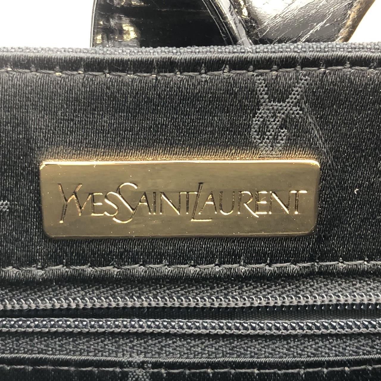 Saint Laurent Hand Bag Tote Purse Nylon Canvas Black Authentic