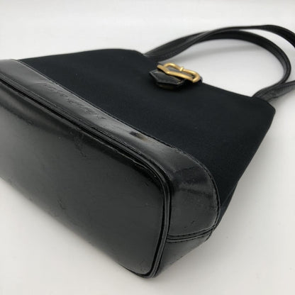 Saint Laurent Hand Bag Tote Purse Nylon Canvas Black Authentic