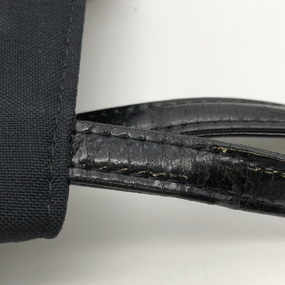 Saint Laurent Hand Bag Tote Purse Nylon Canvas Black Authentic