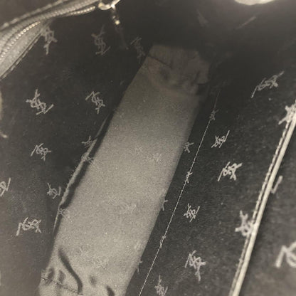 Saint Laurent Hand Bag Tote Purse Nylon Canvas Black Authentic