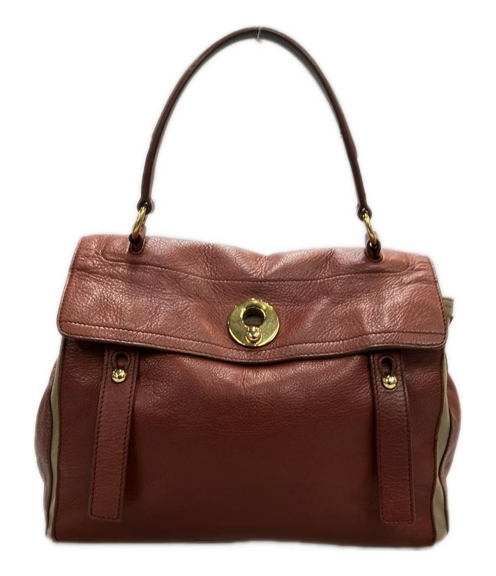 Saint Laurent Hand Bag Tote Purse Red Authentic