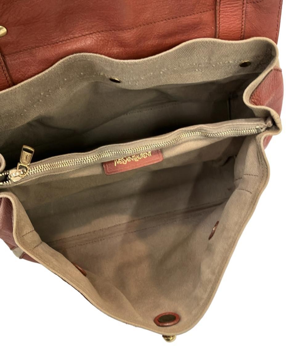 Saint Laurent Hand Bag Tote Purse Red Authentic