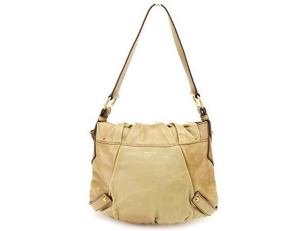 Saint Laurent Shoulder Bag Purse Ribbon Beige Authentic