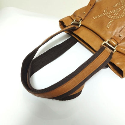 Saint Laurent Hand Bag Tote Purse YSL Cassandra Leather Brown Authentic