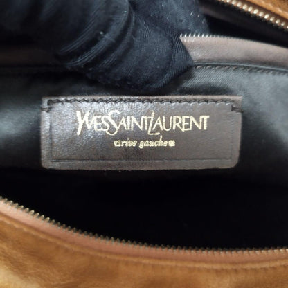 Saint Laurent Hand Bag Tote Purse YSL Cassandra Leather Brown Authentic