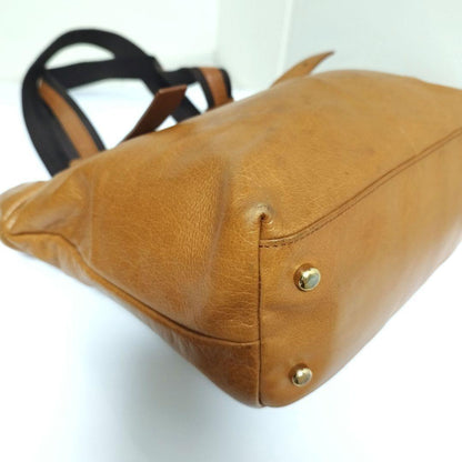 Saint Laurent Hand Bag Tote Purse YSL Cassandra Leather Brown Authentic