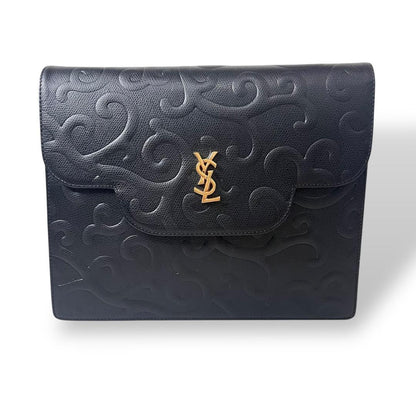 Saint Laurent Shoulder Bag Purse 3way YSL Cassandra Leather Black Authentic