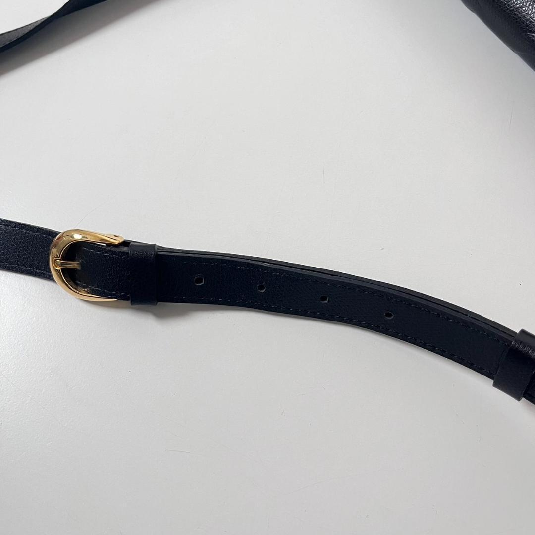 Saint Laurent Shoulder Bag Purse 3way YSL Cassandra Leather Black Authentic