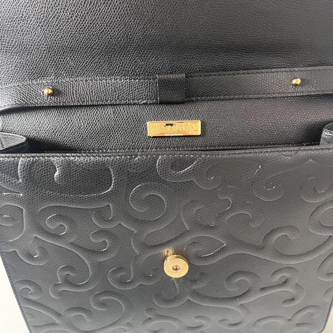 Saint Laurent Shoulder Bag Purse 3way YSL Cassandra Leather Black Authentic