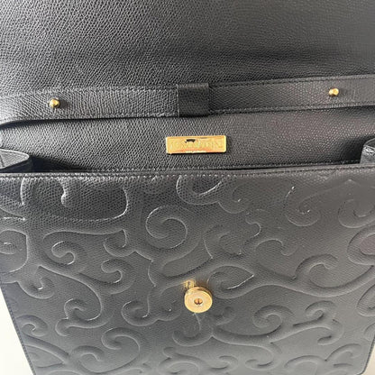 Saint Laurent Shoulder Bag Purse 3way YSL Cassandra Leather Black Authentic