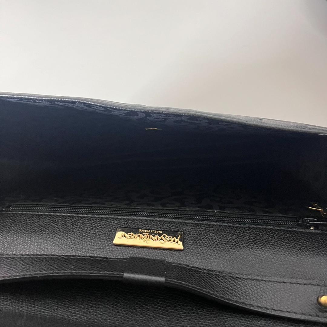 Saint Laurent Shoulder Bag Purse 3way YSL Cassandra Leather Black Authentic