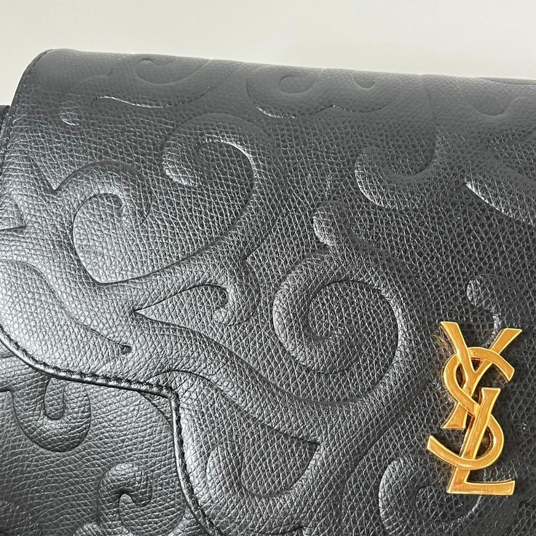 Saint Laurent Shoulder Bag Purse 3way YSL Cassandra Leather Black Authentic