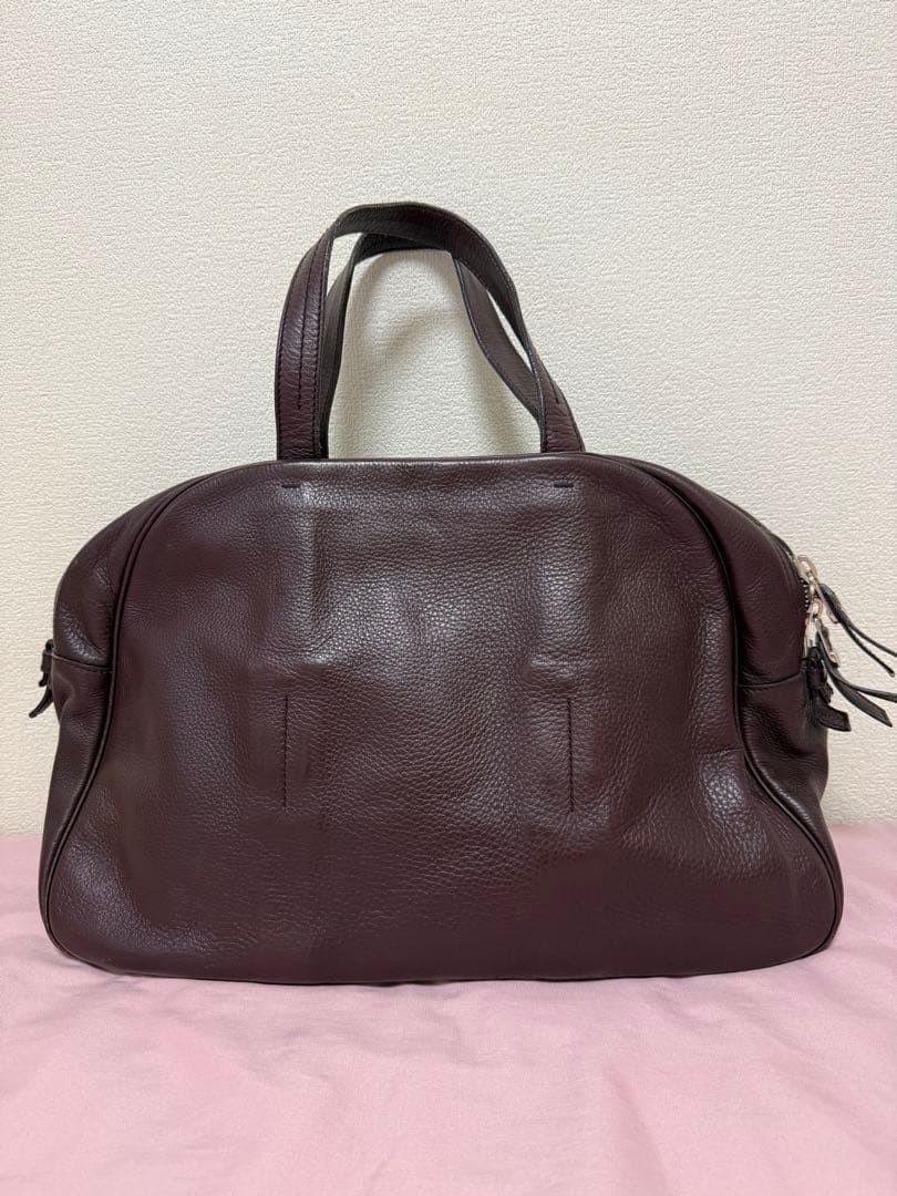 Saint Laurent Boston Bag Hand Tote Purse Brown Authentic