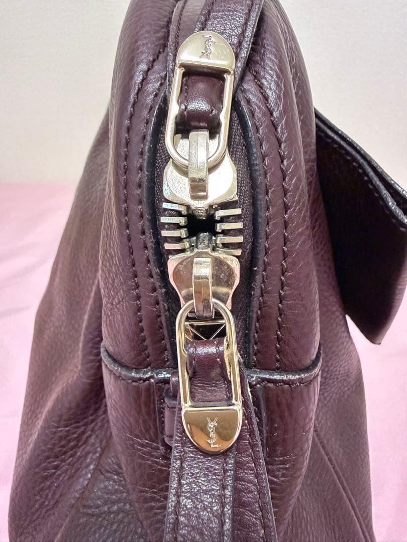 Saint Laurent Boston Bag Hand Tote Purse Brown Authentic