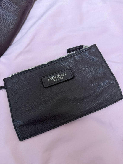 Saint Laurent Boston Bag Hand Tote Purse Brown Authentic