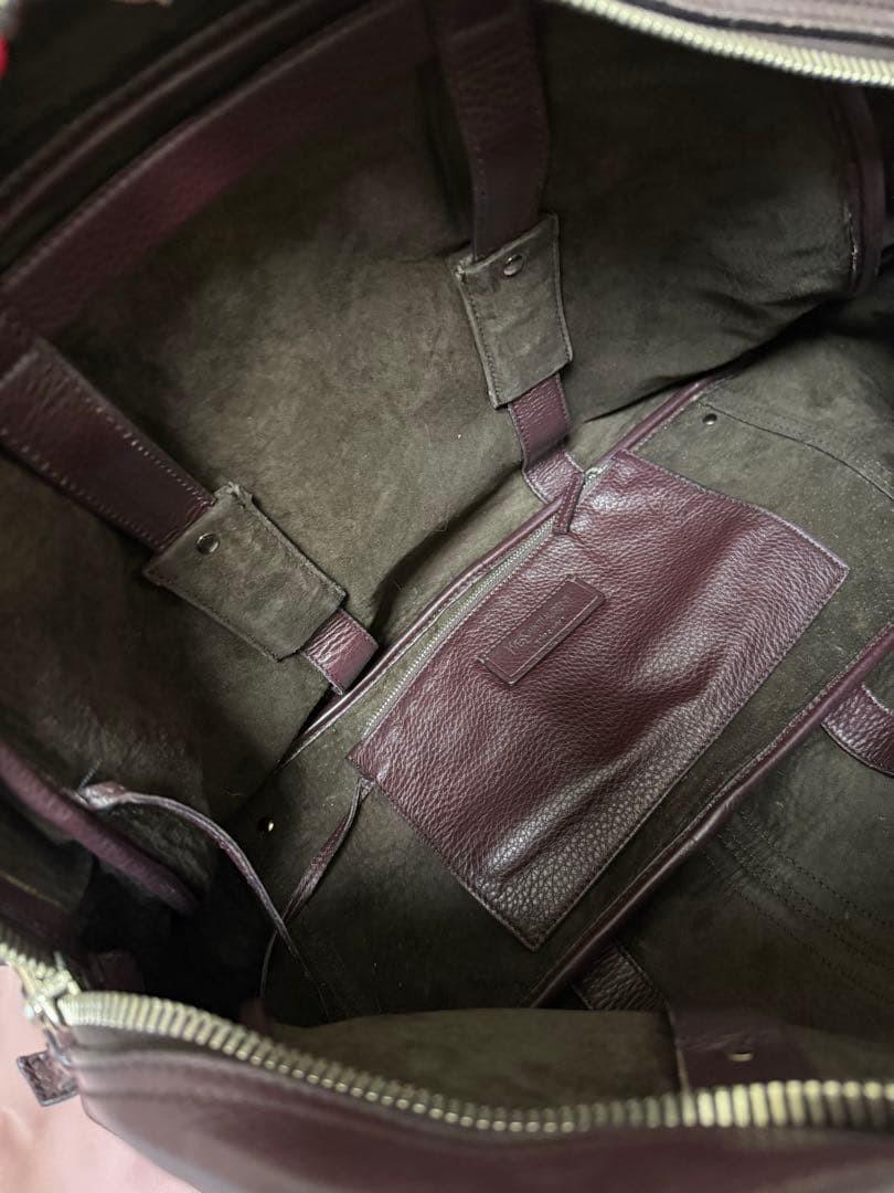 Saint Laurent Boston Bag Hand Tote Purse Brown Authentic