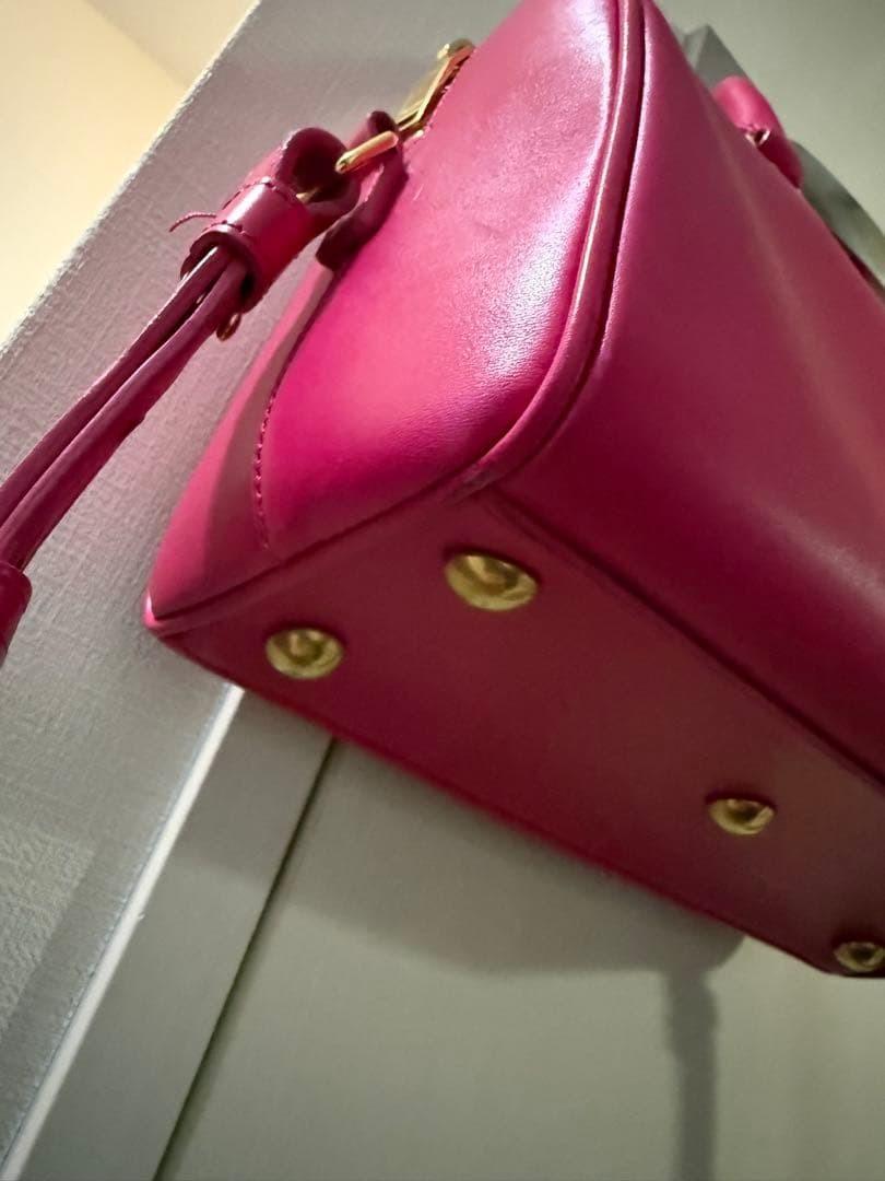 Saint Laurent Boston Bag Hand Shoulder Tote Purse 2way Logo Pink Authentic