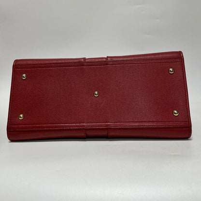 Saint Laurent Hand Bag Tote Purse Y Line Leather Red Authentic