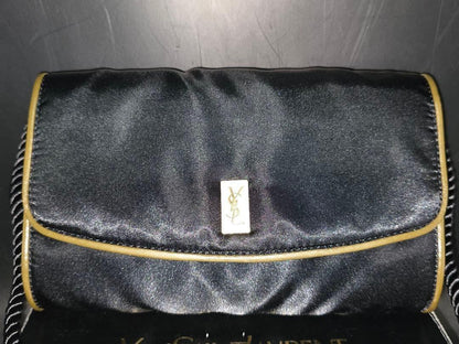 Saint Laurent Shoulder Bag Purse YSL Cassandra Nylon Black Authentic