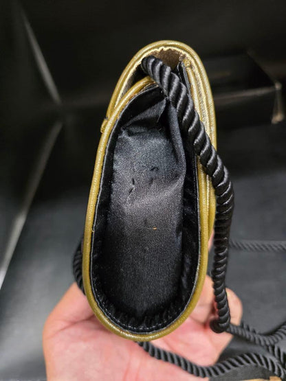 Saint Laurent Shoulder Bag Purse YSL Cassandra Nylon Black Authentic