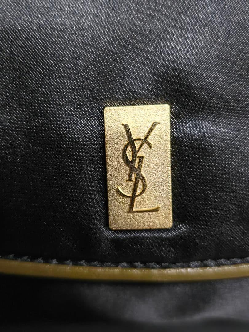 Saint Laurent Shoulder Bag Purse YSL Cassandra Nylon Black Authentic