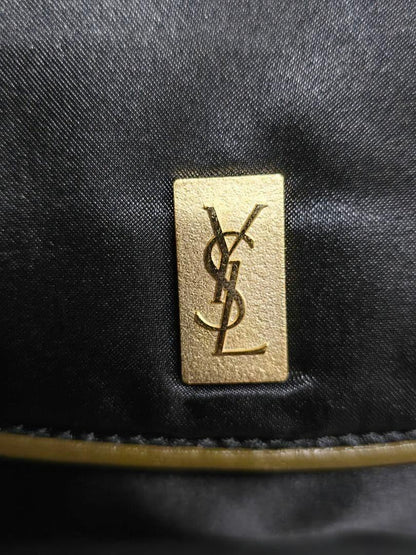 Saint Laurent Shoulder Bag Purse YSL Cassandra Nylon Black Authentic