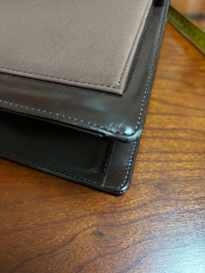 Saint Laurent Shoulder Bag Purse Logo Leather Brown Authentic