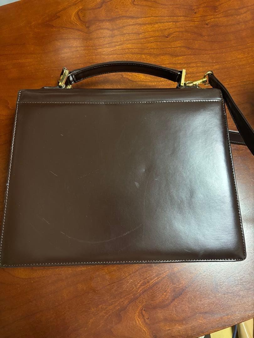 Saint Laurent Shoulder Bag Purse Logo Leather Brown Authentic