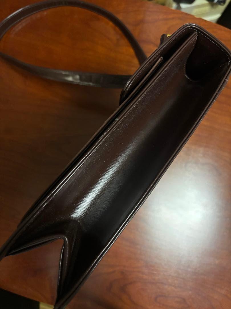 Saint Laurent Shoulder Bag Purse Logo Leather Brown Authentic